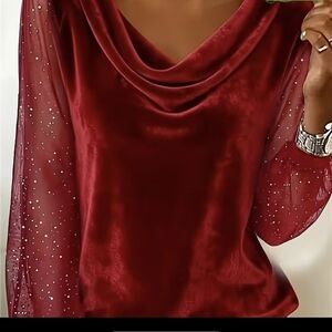 New Elegant Red Women's Top